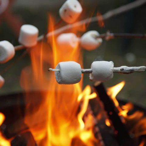 Marshmallow on fire