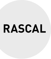 Rascal - Logo Design, Semi-Circle Black on Gray