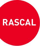 Rascal - Logo Design, Semi-Circle White on Red