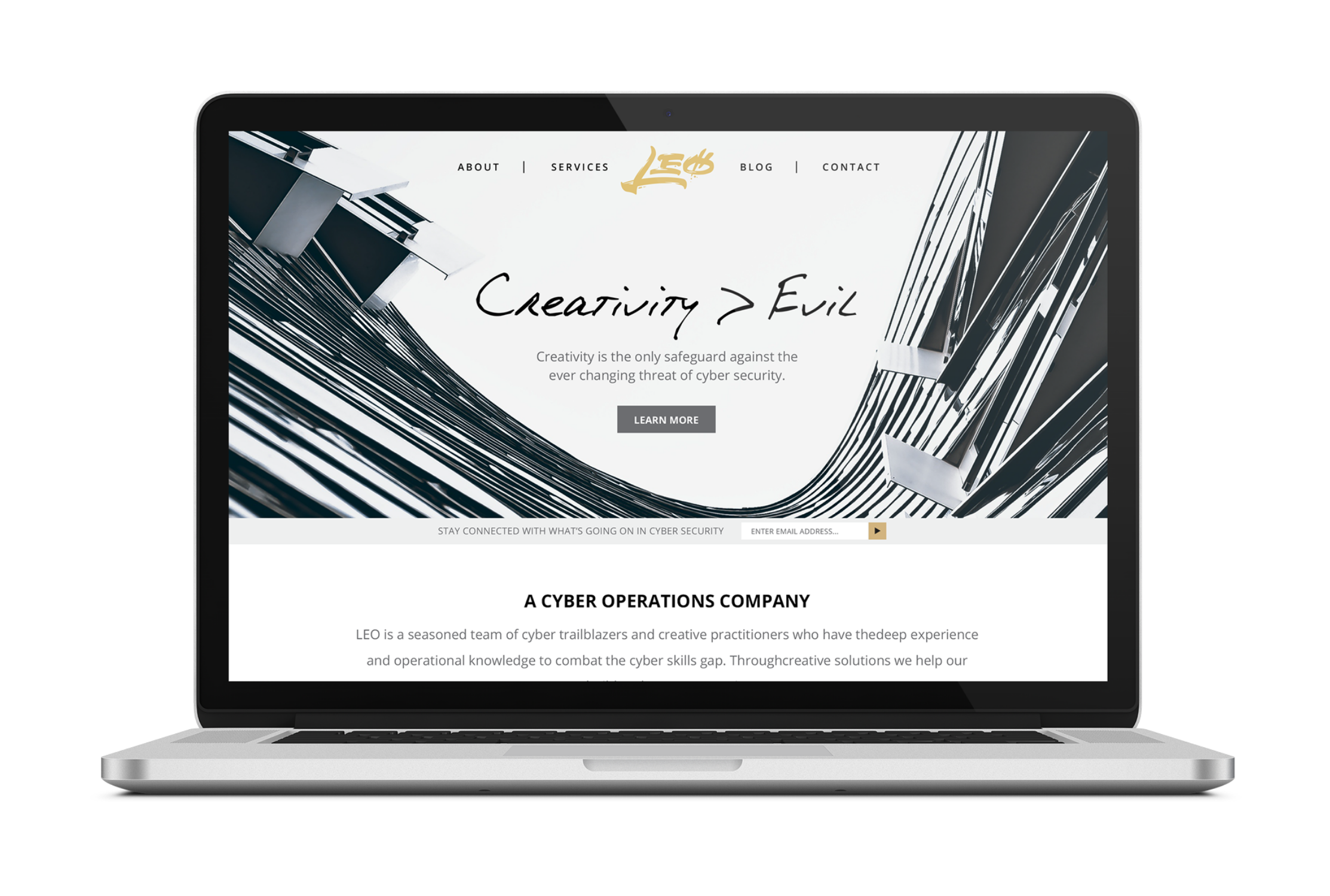 Leo Cyber Security - Computer Screen with Homepage
