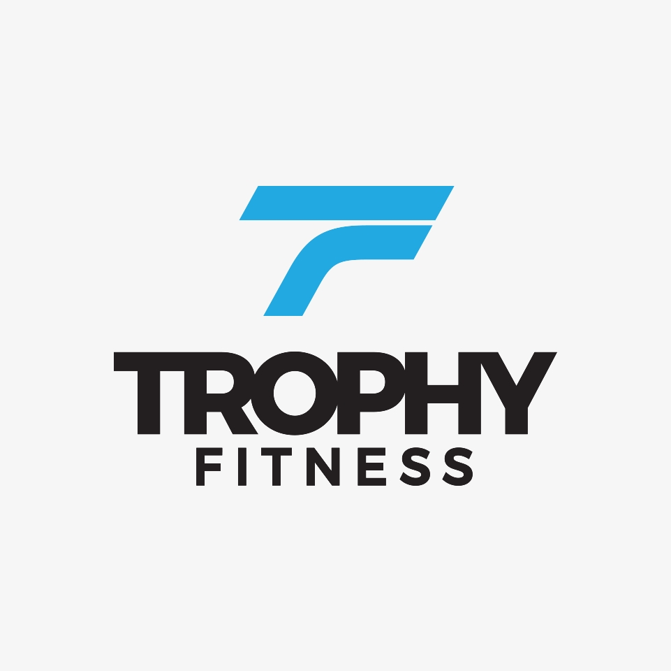 Trophy Fitness - Logo Design, Graphic on Top of Lettering