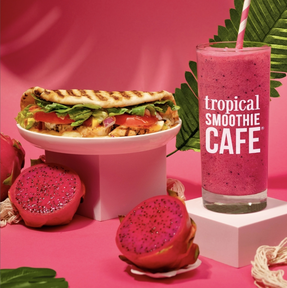 Tropical Smoothie Cafe - Logo Design, Flatbread Wrap and Smoothie, Graphic