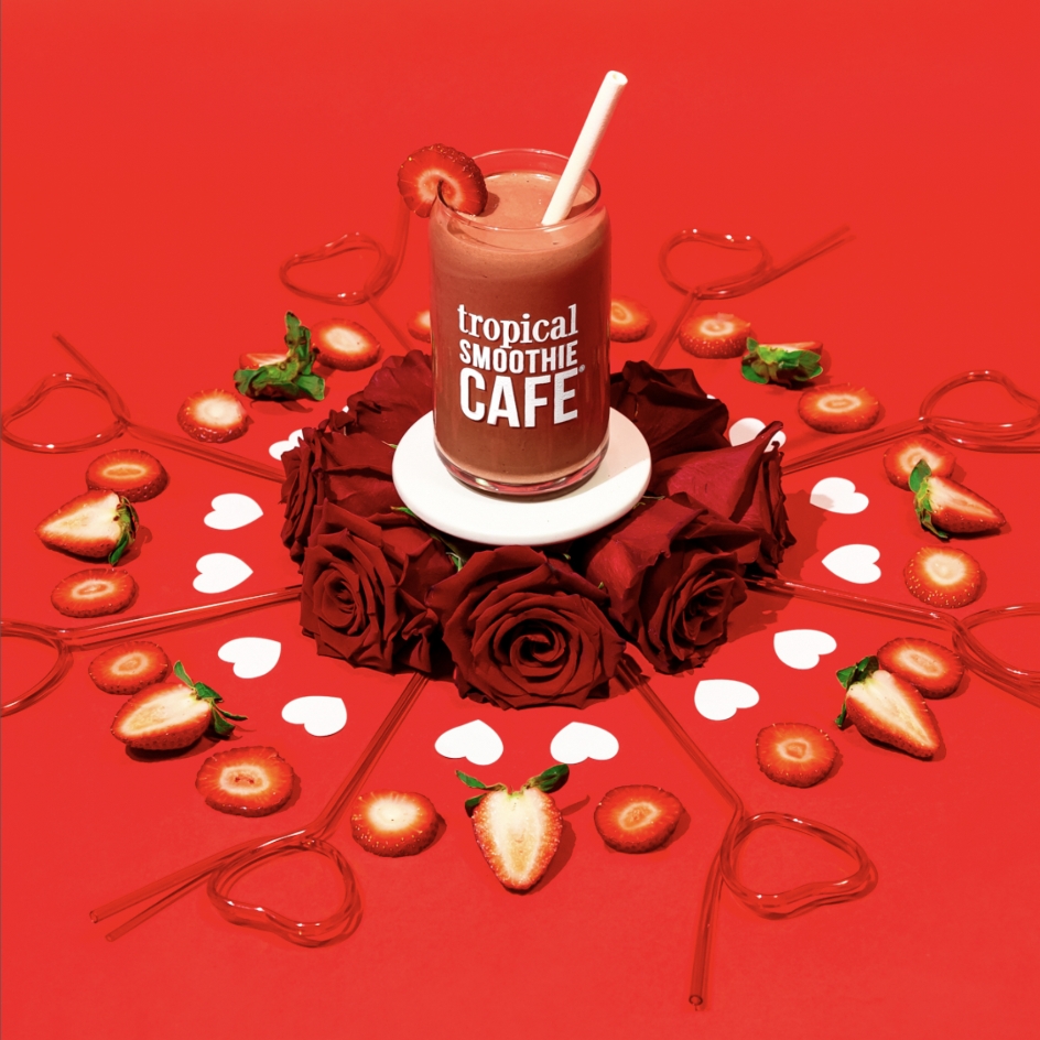 Tropical Smoothie Cafe - Logo Design, Valentine Roses and Strawberries , Graphic