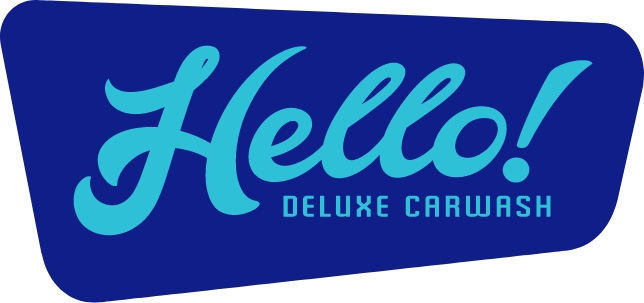 Hello Carwash - Logo Design, Teal on Blue